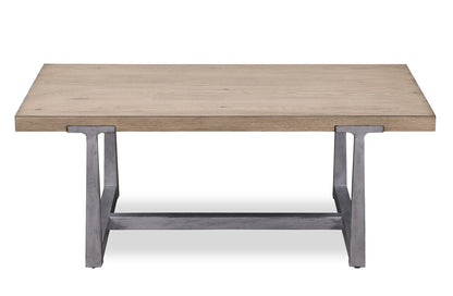 Alton 48" Modern Coffee Table - Light Oak with Grey Metal Legs | Table à café Alton moderne de 48 po - chêne clair avec pattes en métal gris