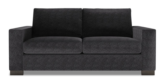 Made in Canada Customizable Sofa Lab Track 75" Chenille Fabric Condo Size Sofa with Track Arms - Luxury Charcoal Grey | Sofa Track de Sofa Lab de 75 po de format condo fabriqué au Canada en tissu de chenille - gris Luxury Charcoal | TR092993