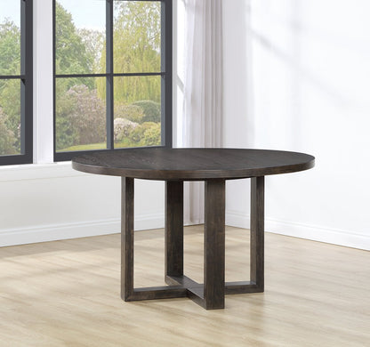Zelda Dining Table with Pedestal Base, 52"W Round  - Espresso Brown | Table de salle à manger ronde Zelda de 52 po (L) avec base piédestal - brun espresso