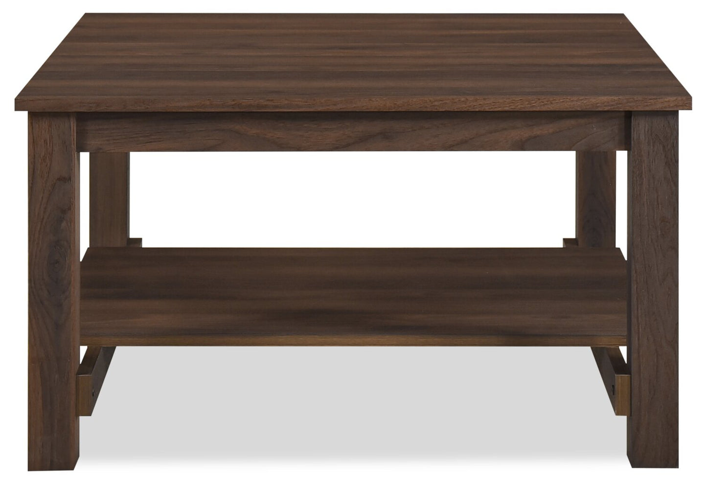 Jordi 31.5" Traditional Coffee Table with Shelf - Brown Walnut Finish Wood|Table à café traditionnelle Jordi de 31,5 po avec tablette - bois au fini noyer brun