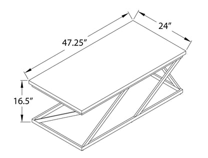 Verona 47.25" Modern Coffee Table - White Marble Look with Black Metal Base|Table à café moderne Verona de 47,25 po - imitation de marbre blanc avec base en métal noir