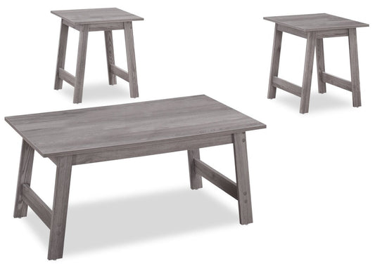 Jacey 36" Modern 3-Pack Coffee + 2 End Tables - Grey |Ensemble 3 tables modernes Jacey de 36 po (table à café et 2 tables de bout) - gris