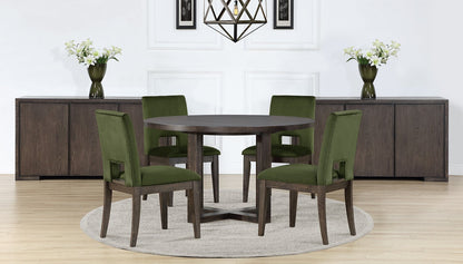 Zelda Dining Table with Pedestal Base, 52"W Round  - Espresso Brown | Table de salle à manger ronde Zelda de 52 po (L) avec base piédestal - brun espresso
