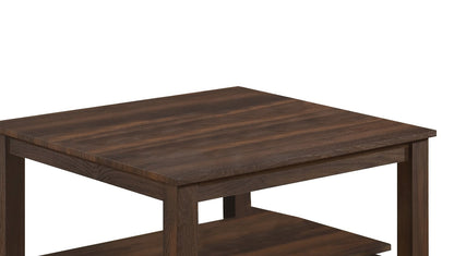 Jordi 31.5" Traditional Coffee Table with Shelf - Brown Walnut Finish Wood|Table à café traditionnelle Jordi de 31,5 po avec tablette - bois au fini noyer brun