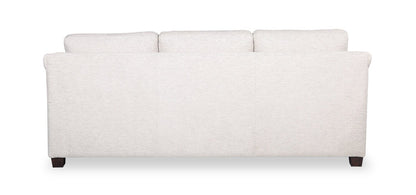 Mallie 84" Chenille Fabric Sofa with Rolled Arms and Wood Legs - Shell White | Sofa Mallie de 84 po en tissu de chenille avec accoudoirs enroulés et pattes en bois - blanc coquillage