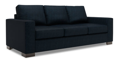 Made in Canada Customizable Sofa Lab Track 85" Chenille Fabric Sofa with Track Arms - Luxury Indigo Blue | Sofa Track de Sofa Lab de 85 po fabriqué au Canada en tissu de chenille avec accoudoirs rectilignes - bleu Luxury Indigo | TR103193