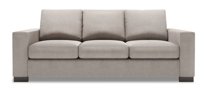 Made in Canada Customizable Sofa Lab Track 85" Linen-Look Fabric Sofa with Track Arms - Pax Slate Grey | Sofa Track de Sofa Lab de 85 po fabriqué au Canada en tissu d’apparence lin avec accoudoirs rectilignes - gris Pax Slate | TR103049