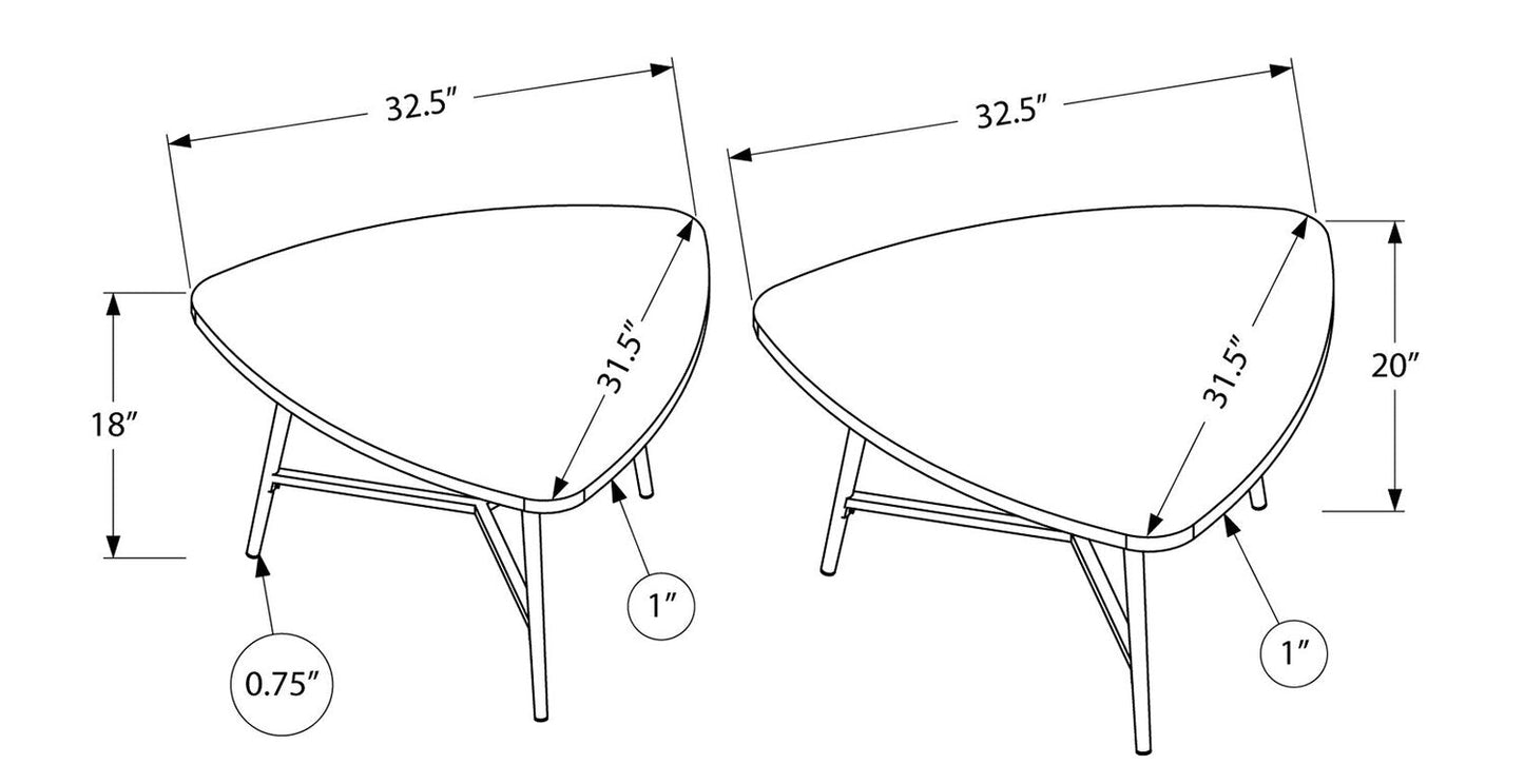Mason 32.5" Modern 2-Pack Nesting Coffee Tables - Taupe with Black Metal Legs|2 tables à café gigognes modernes Mason de 32,5 po - taupe avec pattes en métal noir