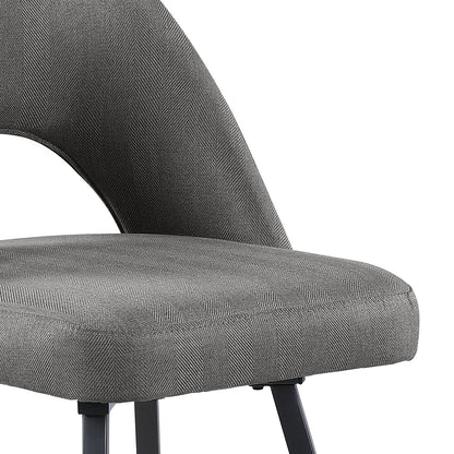 Elijah Dining Chair with Linen-Look Fabric, Metal - Grey | Chaise de salle à manger Elijah en tissu d’apparence lin et en métal - grise