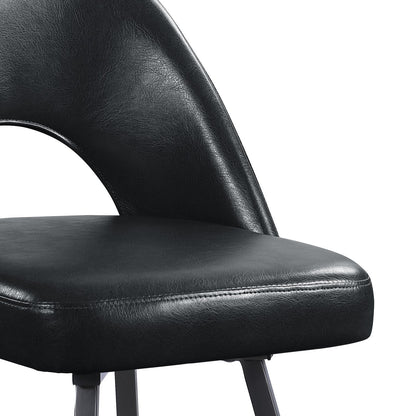 Elijah Dining Chair with Vegan Leather Fabric, Metal - Black | Chaise de salle à manger Elijah en tissu de cuir végétalien et en métal - noire