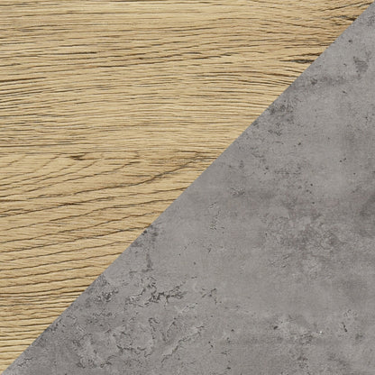 Kelly 43.3" Modern Coffee Table with Shelf - Grey Stone Top with Light Wood Legs|Table à café moderne Kelly de 43,3 po avec tablette - dessus en pierre grise avec pattes en bois clair