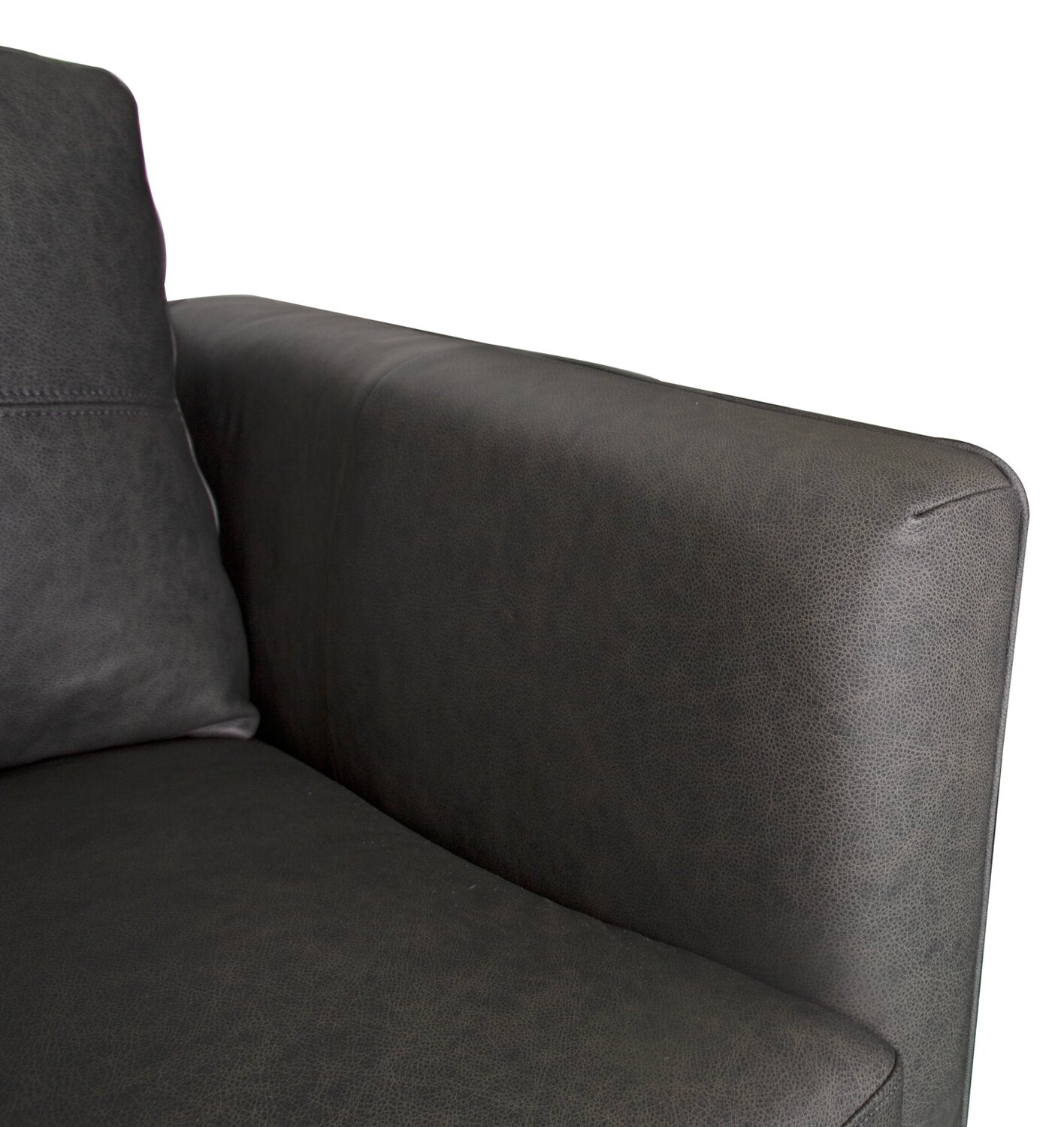 Melrose 84.5" Top-Grain Genuine Leather Sofa with Metal Legs - Grey | Sofa Melrose de 84,5 po en cuir véritable de qualité supérieure avec pattes en métal - gris