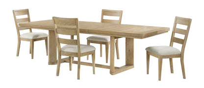 Aspen Dining Table with 80-104" Extension, Trestle Base - Natural | Table de salle à manger Aspen de 80 po à 104 po à rallonge et base à tréteaux - naturelle