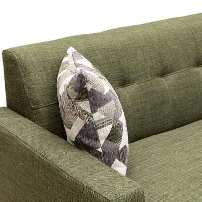 Kort & Co. Freeman 80” Linen-Look Fabric Condo Size Sofa with Wood Legs - Avocado Green | Sofa Freeman de Kort & Co. de 80 po de format condo en tissu d’apparence lin avec base et pattes en bois - vert avocat