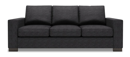 Made in Canada Customizable Sofa Lab Track 85" Chenille Fabric Sofa with Track Arms - Luxury Charcoal Grey | Sofa Track de Sofa Lab de 85 po fabriqué au Canada en tissu de chenille avec accoudoirs rectilignes - gris Luxury Charcoal | TR102993