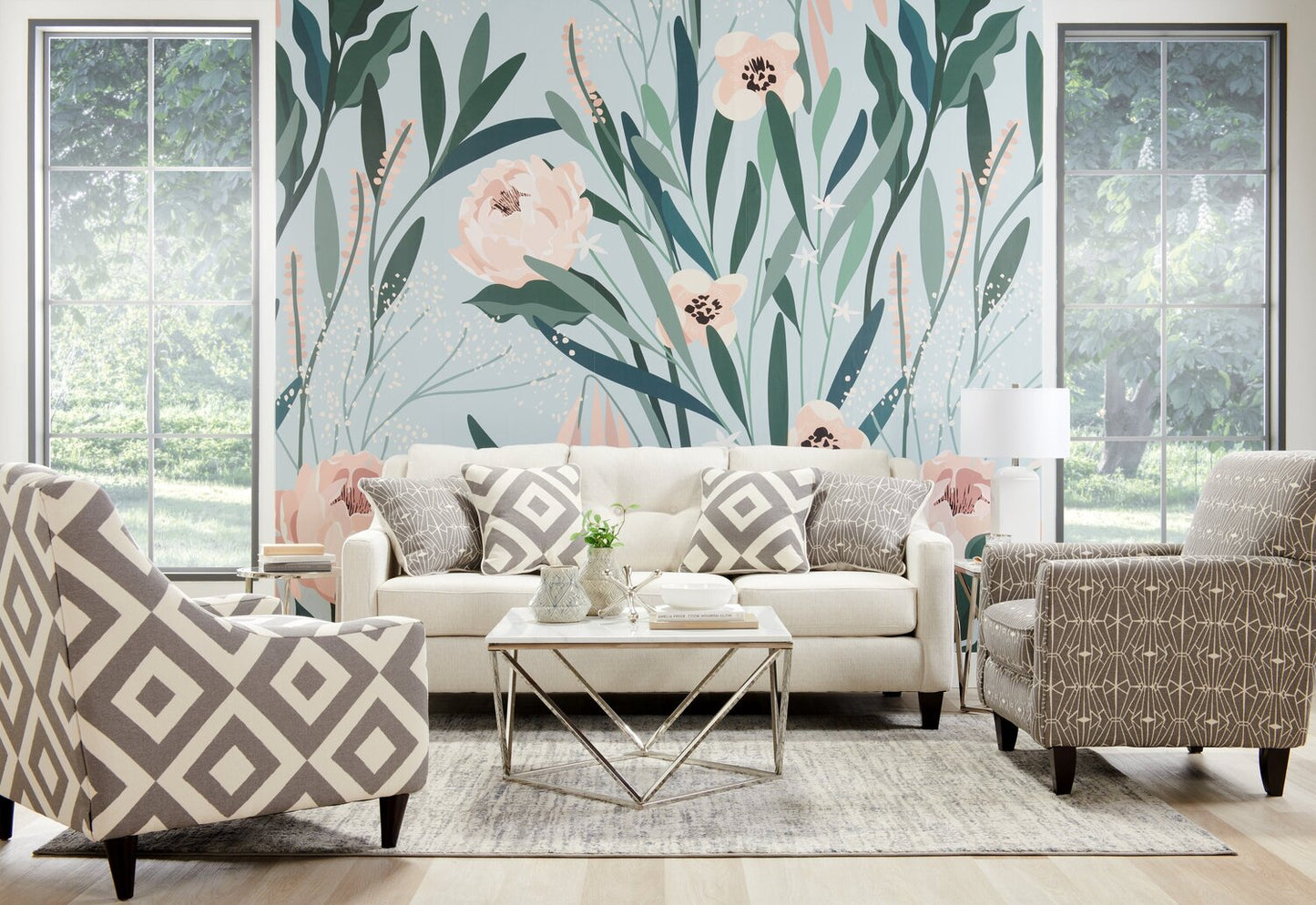 Made in Canada Cindy Crawford Home Kylie 78" Linen-Look Sofa with Wood Legs - Zeus Pearl | Sofa Kylie de Cindy Crawford Home de 78 po fabriqué au Canada en tissu d’apparence lin avec pattes en bois - perle Zeus