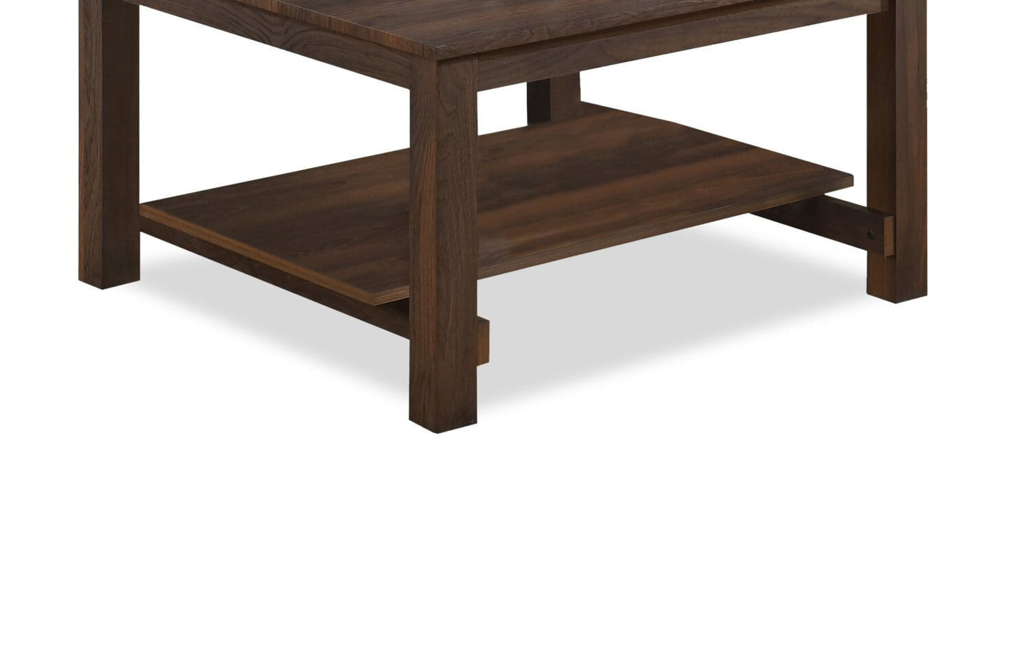 Jordi 31.5" Traditional Coffee Table with Shelf - Brown Walnut Finish Wood|Table à café traditionnelle Jordi de 31,5 po avec tablette - bois au fini noyer brun
