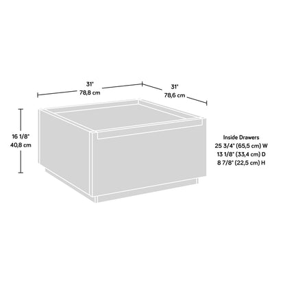 Benson 31” Modern Coffee Table with Storage - Dark Brown and Grey | Table à café moderne Benson de 31 po avec rangement - brun foncé et grise