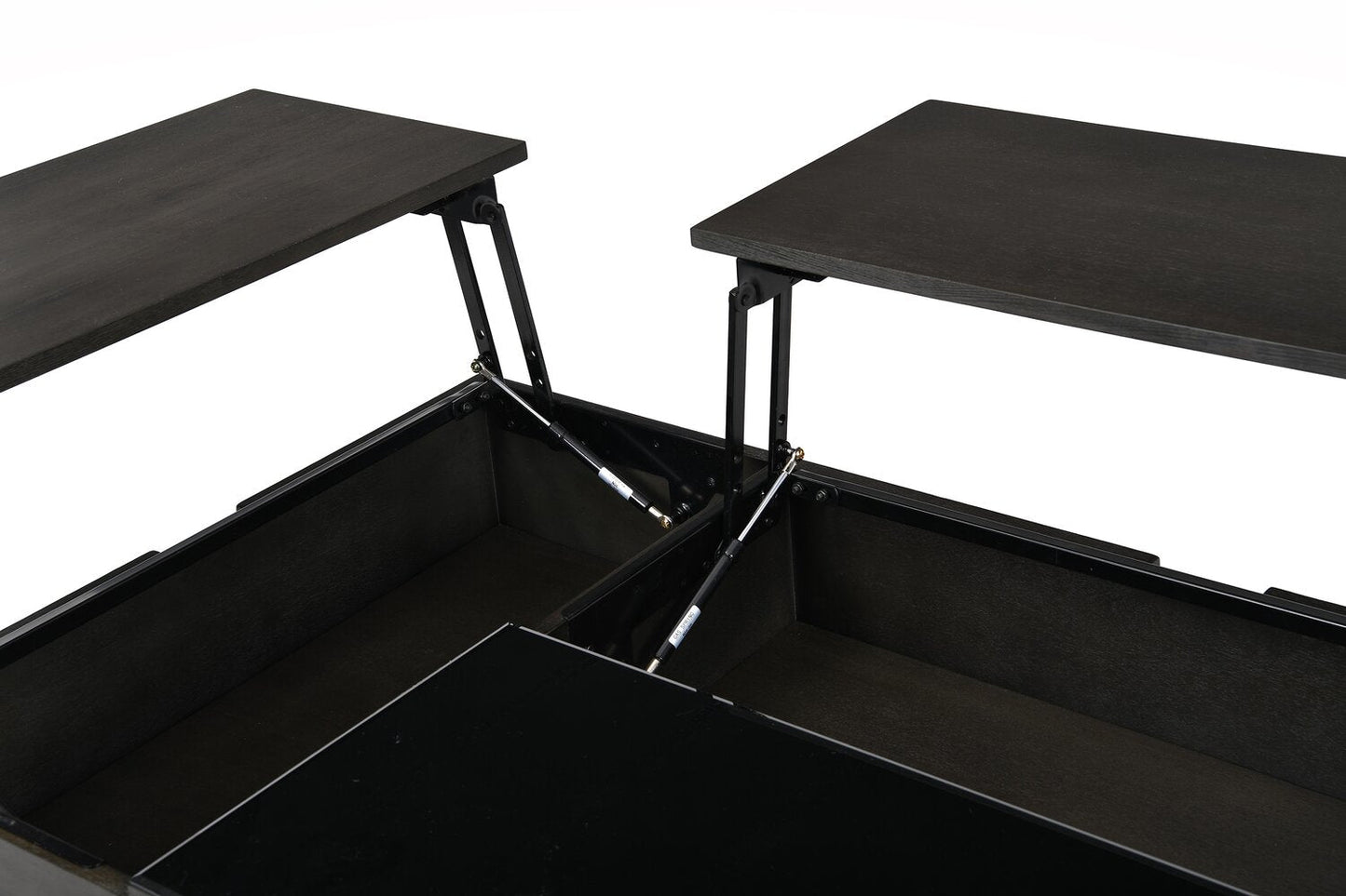 Landon 48" Modern Lift Top Coffee Table With Storage, Shelf and Casters - Dark Brown  |Table à café moderne Landon de 48 po avec dessus relevable, rangement, tablette et roulettes - brun foncé