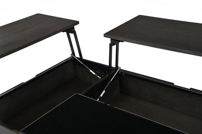 Landon 48" Modern Lift Top Coffee Table With Storage, Shelf and Casters - Dark Brown  |Table à café moderne Landon de 48 po avec dessus relevable, rangement, tablette et roulettes - brun foncé
