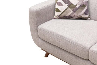 Kort & Co. Freeman 88" Linen-Look Fabric Sofa with Wood Base and Tufted Back Cushions - Dove White | Sofa Freeman Kort & Co. de 88 po en tissu d’apparence lin avec pattes en bois et coussins de dossier capitonnés - blanc colombe
