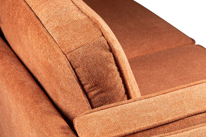 Kort & Co. Kassia 90.6" Linen-Look Fabric Sofa with Wood Base and Legs - Orange | Sofa Kassia de Kort & Co. de 90,6 po en tissu d’apparence lin avec base et pattes en bois - orange