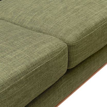 Kort & Co. Freeman 80” Linen-Look Fabric Condo Size Sofa with Wood Legs - Avocado Green | Sofa Freeman de Kort & Co. de 80 po de format condo en tissu d’apparence lin avec base et pattes en bois - vert avocat