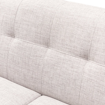 Kort & Co. Freeman 80” Linen-Look Fabric Condo Size Sofa with Wood Legs - Dove White | Sofa Freeman de Kort & Co. de 80 po de format condo en tissu d’apparence lin avec base et pattes en bois - blanc colombe