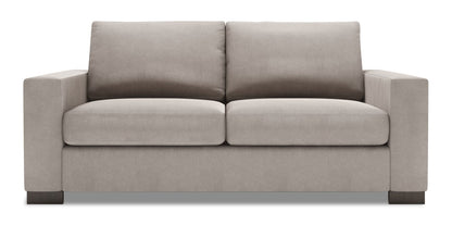 Made in Canada Customizable Sofa Lab Track 75" Linen-Look Fabric Condo Size Sofa with Track Arms - Pax Slate Grey | Sofa Track de Sofa Lab de 75 po de format condo fabriqué au Canada en tissu d’apparence lin - gris Pax Slate | TR093049