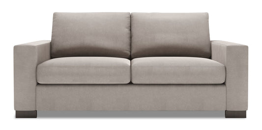 Made in Canada Customizable Sofa Lab Track 75" Linen-Look Fabric Condo Size Sofa with Track Arms - Pax Slate Grey | Sofa Track de Sofa Lab de 75 po de format condo fabriqué au Canada en tissu d’apparence lin - gris Pax Slate | TR093049
