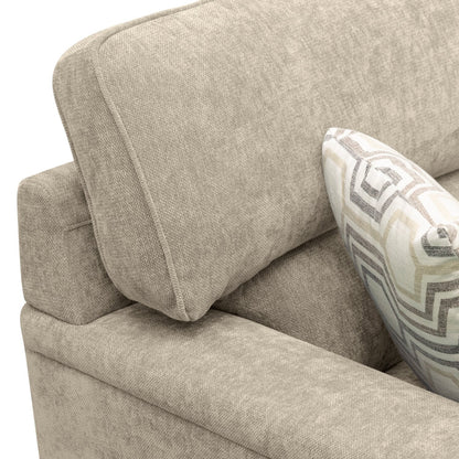 Lyric 88.1" Chenille Fabric Sofa with Reversible Seat Cushions, Accent Pillows and Wood Legs - Taupe | Sofa Lyric de 88,1 po en tissu de chenille avec coussins de siège réversibles, coussins décoratifs et pattes en bois - taupe