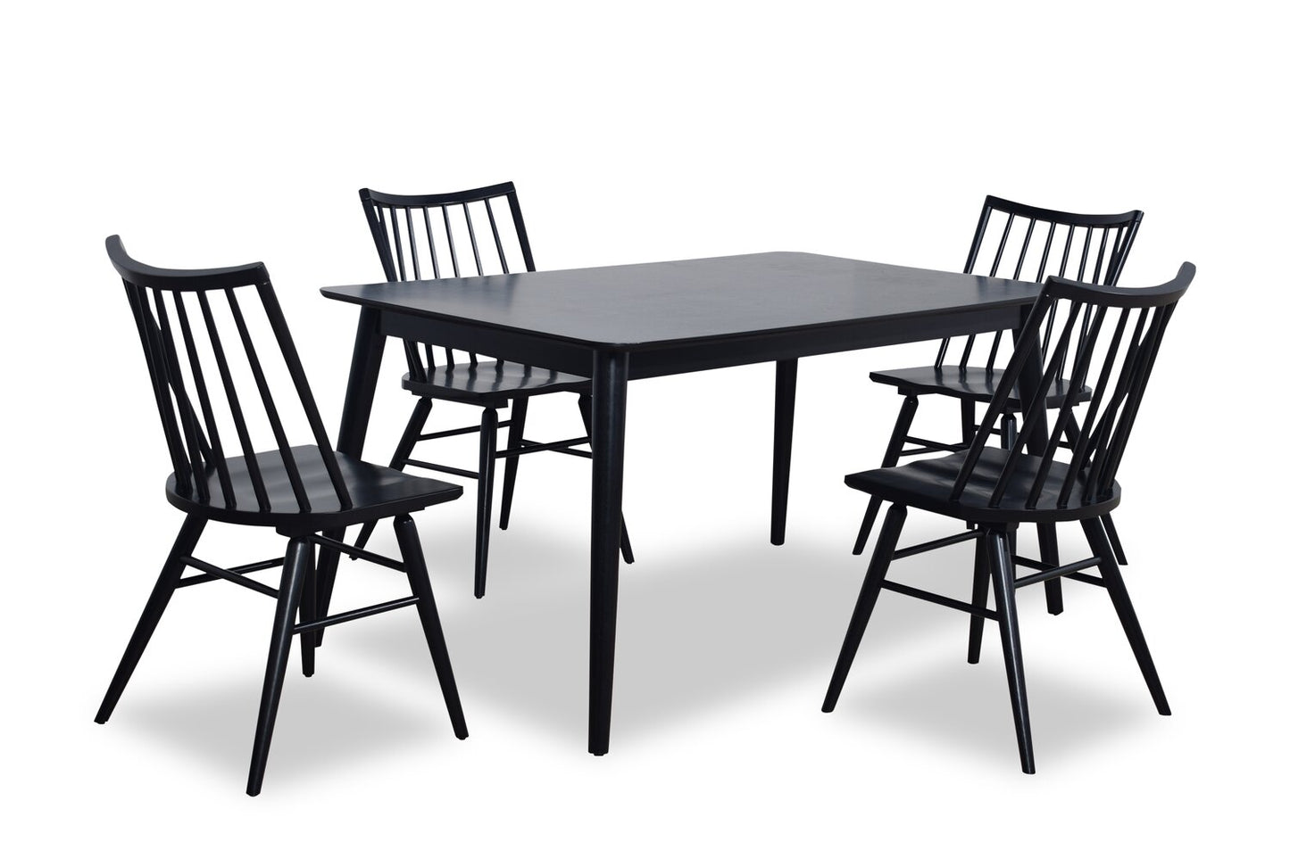 Astro Dining Chair with Curved Spindle-Back - Black | Chaise de salle à manger Astro avec dossier à barreaux en forme de fuseau courbé - noire