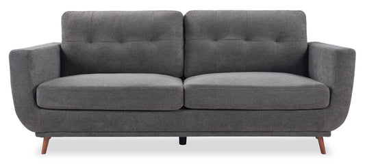 Cosmo 80" Fabric Sofa with Tufted Back Cushions - Charcoal | Sofa Cosmo de 80 po en tissu avec coussins de dossier capitonnés - anthracite