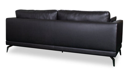 Melrose 84.5" Top-Grain Genuine Leather Sofa with Metal Legs - Black | Sofa Melrose de 84,5 po en cuir véritable de qualité supérieure avec pattes en métal - noir