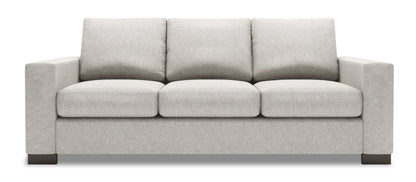 Made in Canada Customizable Sofa Lab Track 85" Chenille Fabric Sofa with Track Arms - Luxury Silver | Sofa Track de Sofa Lab de 85 po fabriqué au Canada en tissu de chenille avec accoudoirs rectilignes - argenté Luxury Silver | TR102793