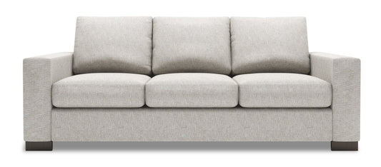 Made in Canada Customizable Sofa Lab Track 85" Chenille Fabric Sofa with Track Arms - Luxury Silver | Sofa Track de Sofa Lab de 85 po fabriqué au Canada en tissu de chenille avec accoudoirs rectilignes - argenté Luxury Silver | TR102793