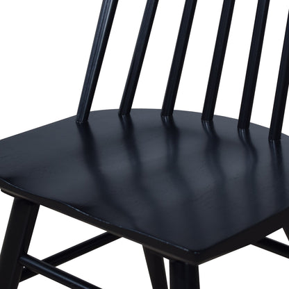 Astro Dining Chair with Curved Spindle-Back - Black | Chaise de salle à manger Astro avec dossier à barreaux en forme de fuseau courbé - noire