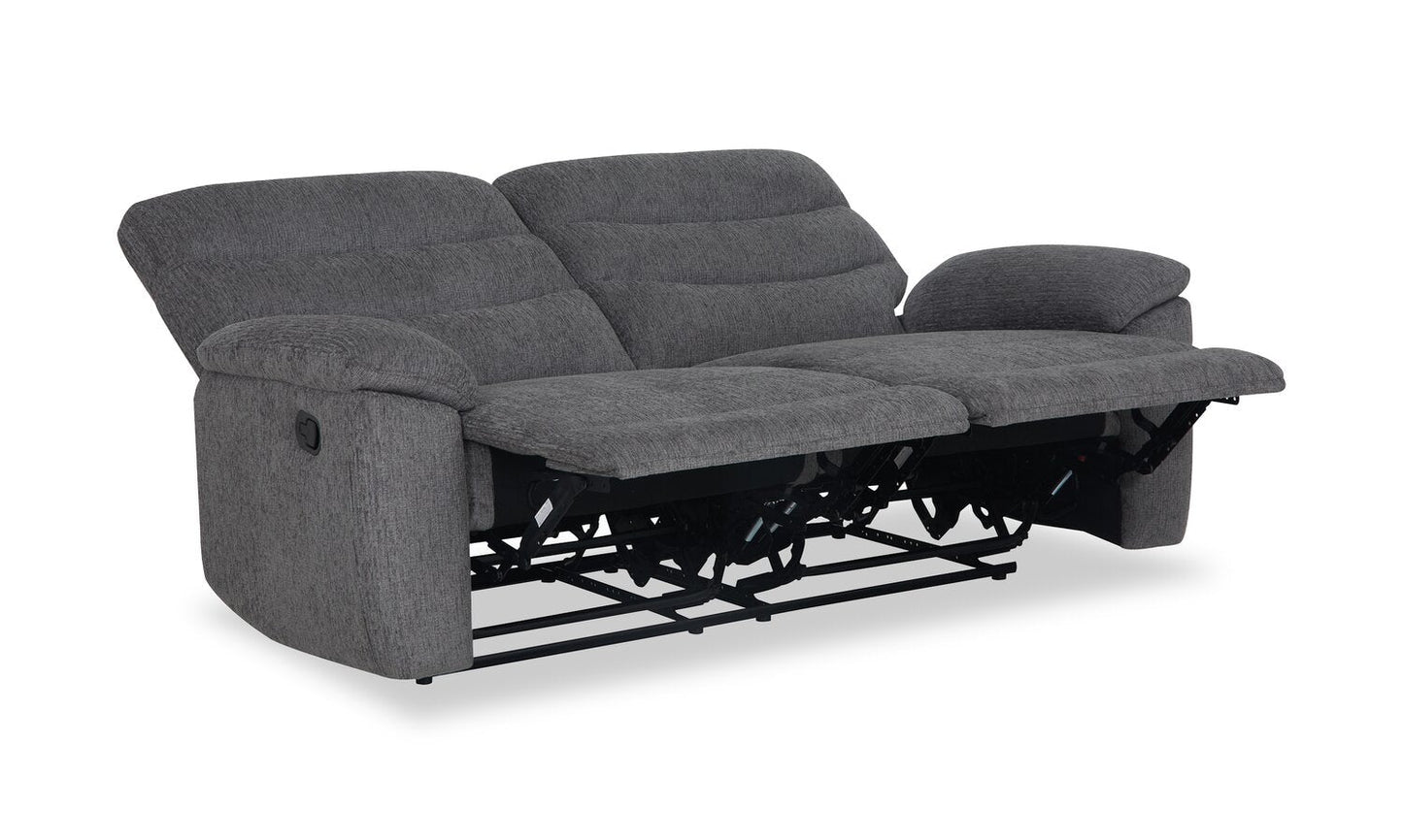 Brody 73.62" Chenille Fabric Reclining Sofa - Dark Grey | Sofa inclinable Brody de 73,62 po en tissu de chenille - gris foncé