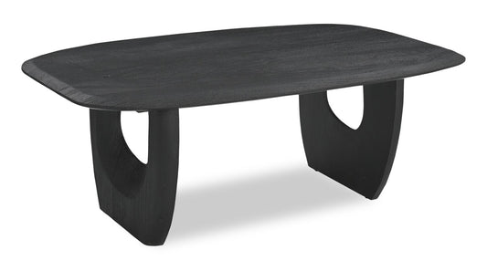Abbot 48” Modern Solid Wood Coffee Table - Black | Table à café moderne Abbot de 48 po en bois massif - noire