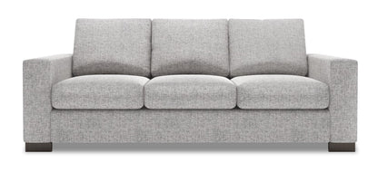 Made in Canada Customizable Sofa Lab Track 85" Linen-Look Fabric Sofa with Track Arms - Luna Domino Grey | Sofa Track de Sofa Lab de 85 po fabriqué au Canada en tissu d’apparence lin avec accoudoirs rectilignes - gris Luna Domino | TR102191