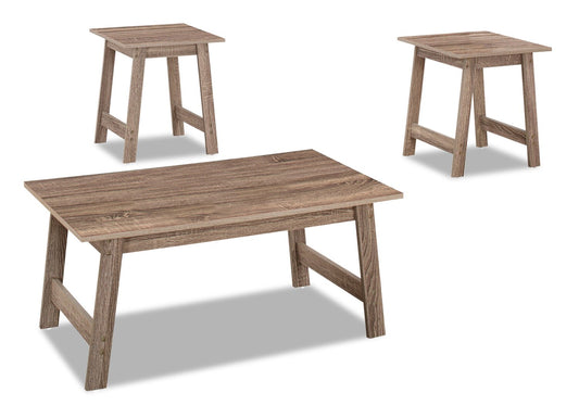 Jacey 36" Modern 3-Pack Coffee + 2 End Tables - Dark Taupe |Ensemble 3 tables modernes Jacey de 36 po (table à café et 2 tables de bout) - taupe foncée