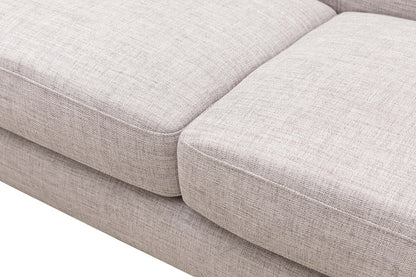 Kort & Co. Freeman 88" Linen-Look Fabric Sofa with Wood Base and Tufted Back Cushions - Dove White | Sofa Freeman Kort & Co. de 88 po en tissu d’apparence lin avec pattes en bois et coussins de dossier capitonnés - blanc colombe