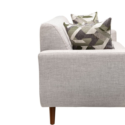 Kort & Co. Freeman 80” Linen-Look Fabric Condo Size Sofa with Wood Legs - Dove White | Sofa Freeman de Kort & Co. de 80 po de format condo en tissu d’apparence lin avec base et pattes en bois - blanc colombe