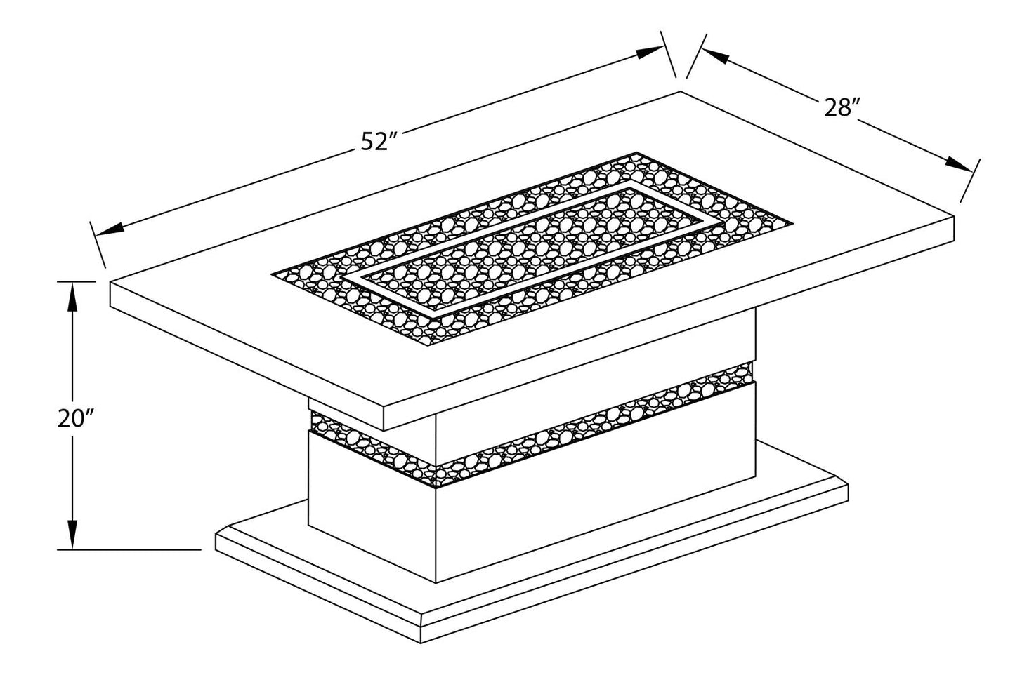 Garbo 52" Glam Coffee Table - White and Silver with Glitter Accents|Table à café somptueuse Garbo de 52 po - blanche et argentée avec touches de paillettes