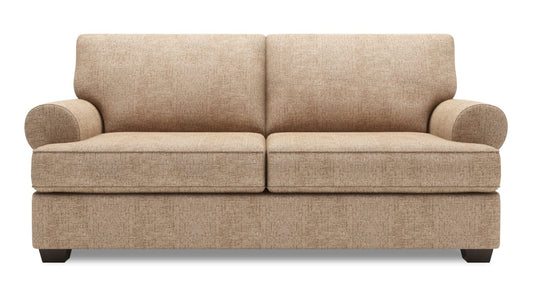 Made in Canada Customizable Sofa Lab Roll 76" Chenille Fabric Condo Size Sofa with Rolled Arms - Luxury Taupe | Sofa Roll de Sofa Lab de 76 po de format condo fabriqué au Canada en tissu de chenille - taupe Luxury Taupe | RO092893