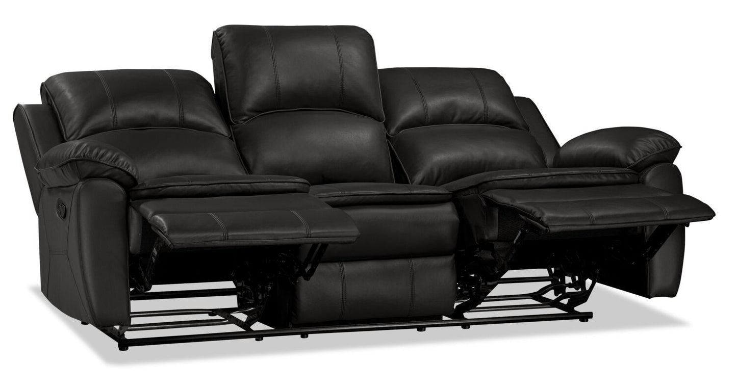 Chandler 82" Leather-Look Fabric Reclining Sofa - Grey | Sofa inclinable Chandler de 82 po en tissu d’apparence cuir - gris