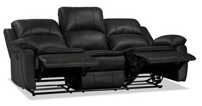 Chandler 82" Leather-Look Fabric Reclining Sofa - Grey | Sofa inclinable Chandler de 82 po en tissu d’apparence cuir - gris