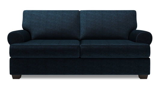 Made in Canada Customizable Sofa Lab Roll 76" Chenille Fabric Condo Size Sofa with Rolled Arms - Luxury Indigo Blue | Sofa Roll de Sofa Lab de 76 po de format condo fabriqué au Canada en tissu de chenille - bleu Luxury Indigo | RO093193