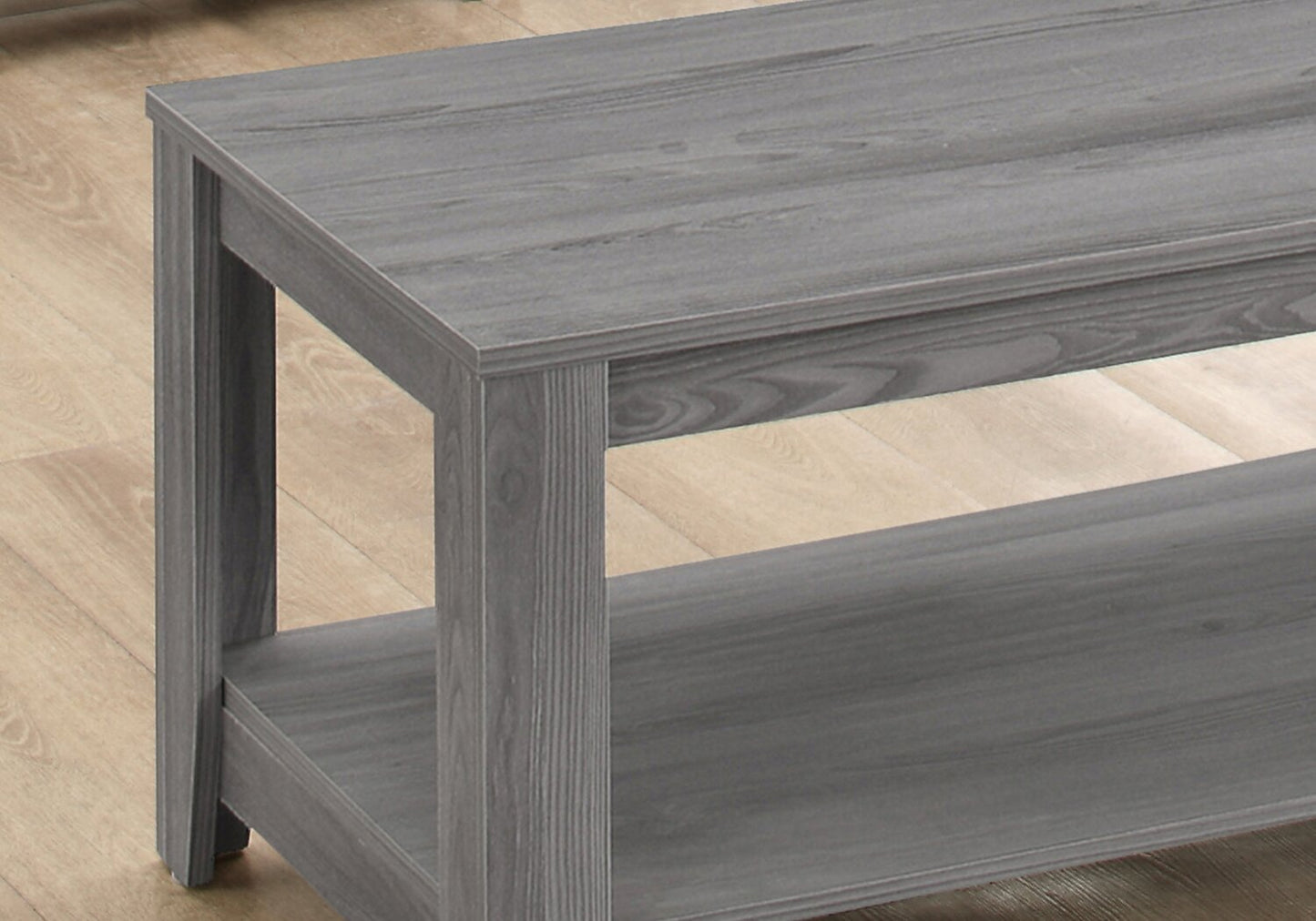 Kalen 42" Modern 3-Pack Coffee + 2 End Tables with Shelf - Grey |Ensemble 3 tables modernes Kalen de 42 po (table à café et 2 tables de bout) avec tablette - gris
