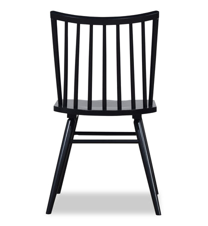 Astro Dining Chair with Curved Spindle-Back - Black | Chaise de salle à manger Astro avec dossier à barreaux en forme de fuseau courbé - noire